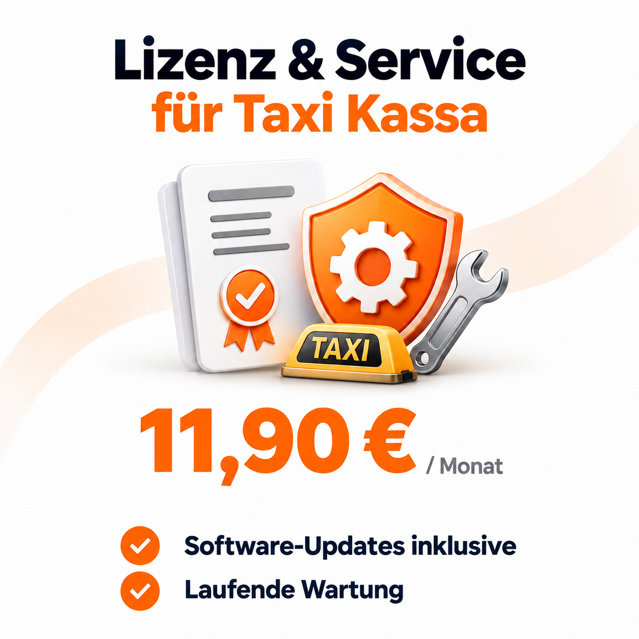 Lizenz & Service für Taxi Kassa